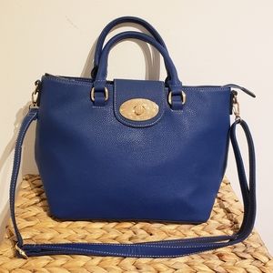 David Jones blue satchel crossbody handbag